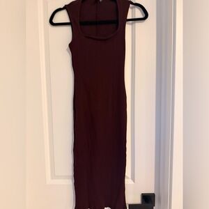 Burgundy midi dress